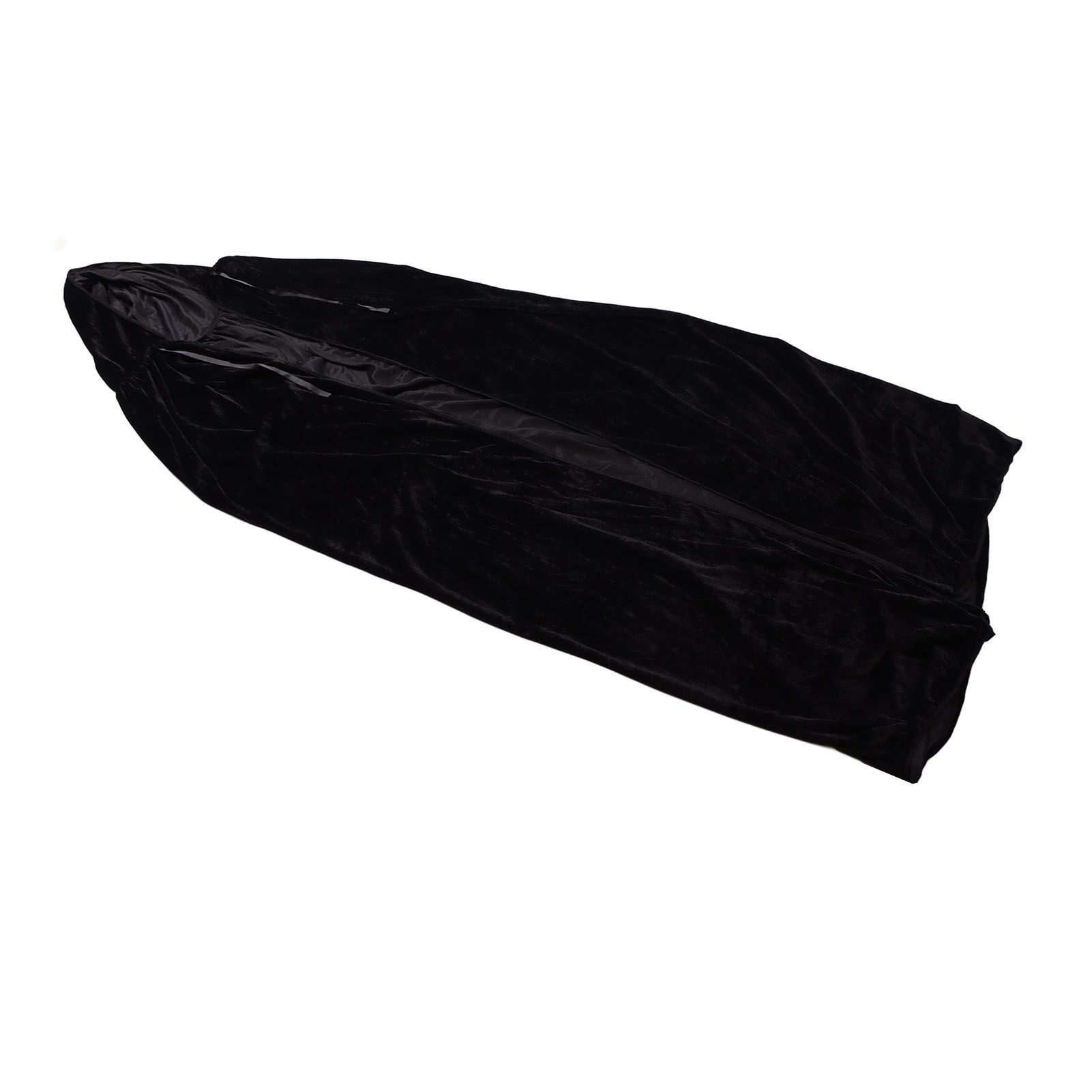 Hooded Cloak Large Witch Cape Black Velvet Comfortable to Wear Soft Touch Costume Cloak for Party Cosplay Roleplay — image 2