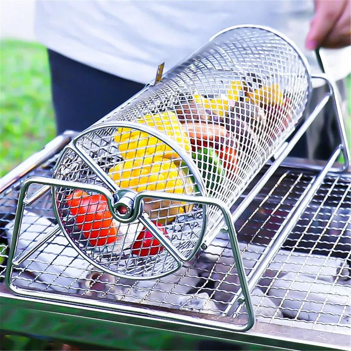 Universal Stainless Steel Rotisserie Grill French Fries Basket Fits for Any Gas Grill Raffle Drum Upgraded Spinner Holds — image 2