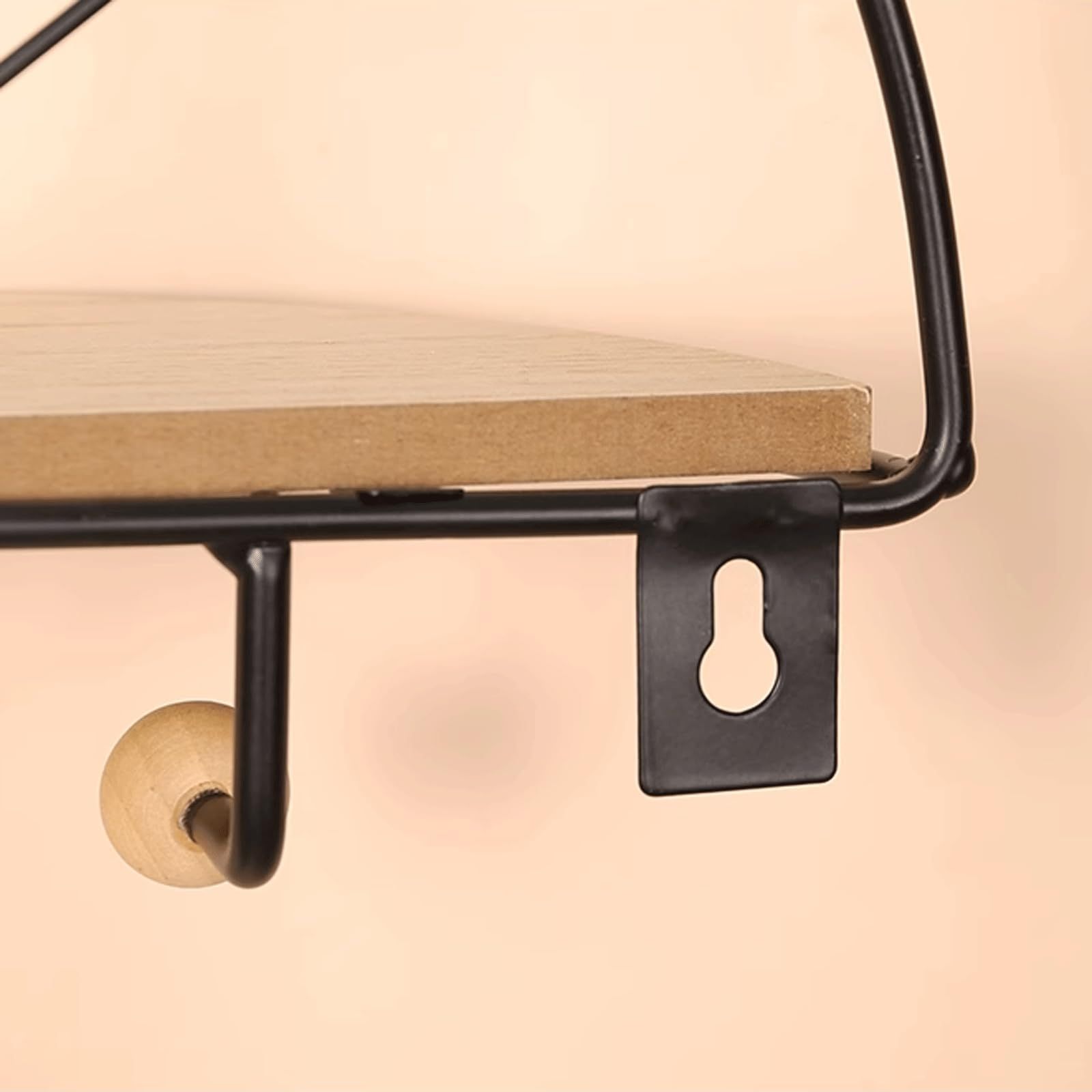 Floating Shelves Wall Mounted Half Round Wall Shelf Wood and Metal Semi-Circle Wall Hanging Shelf Decorative Shelves โ image 3