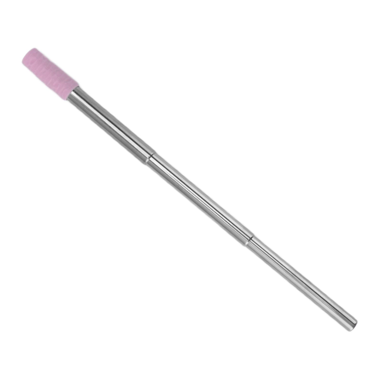 Collapsible Stainless Steel Drinking Straw Reusable Metal Straw with Cleaning Brush for Travel Work Purple — image 6