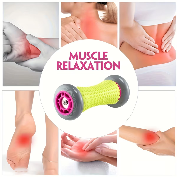 Green And Pink Foot Massage Roller - Plantar Fasciitis & Muscle Relief Tool — image 2