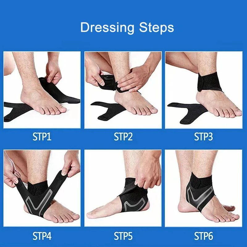 1pc Ankle Support Brace, Elasticity Adjustment Foot Bandage, Sprain Prevention Fitness Band XL Black — image 5