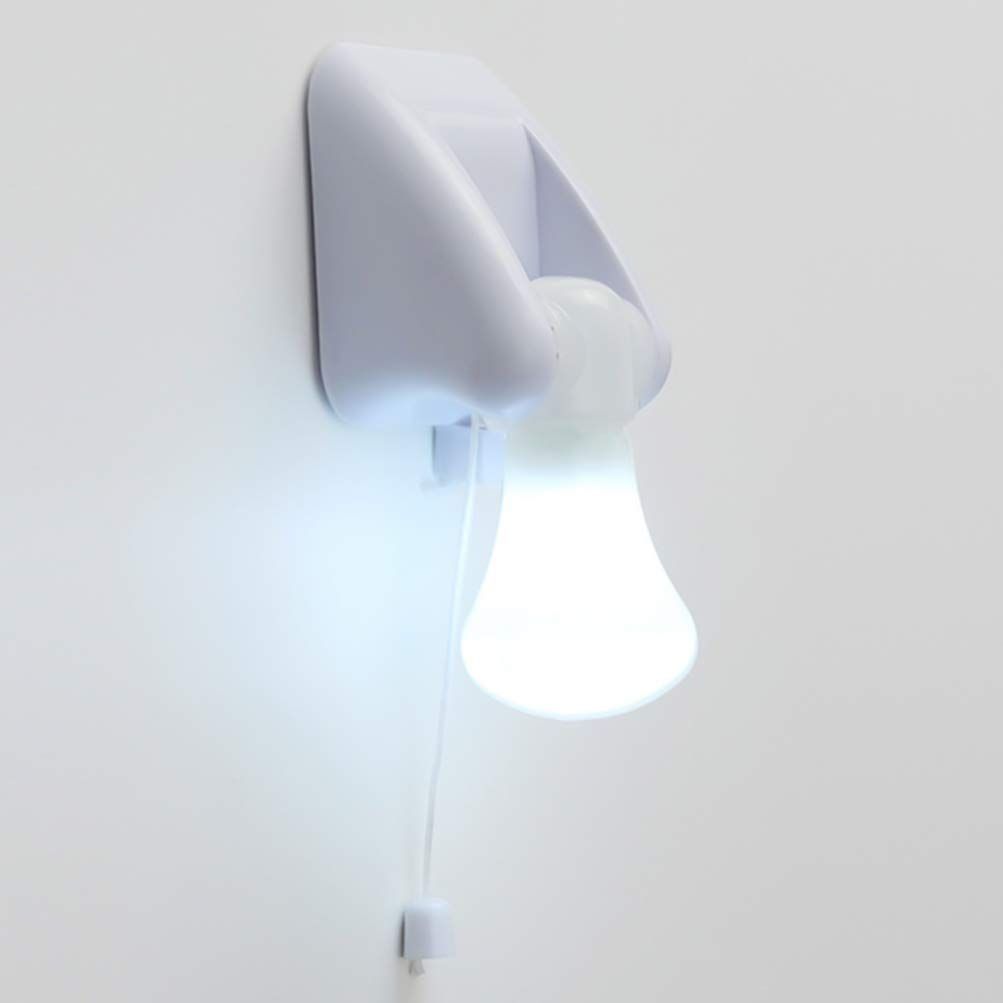 Portable Pull Wall Light Lamp Battery Powered LED Closet Light with Pull Chain 2W Pull Chain Indoor Cord Light Bulb Fixture Self