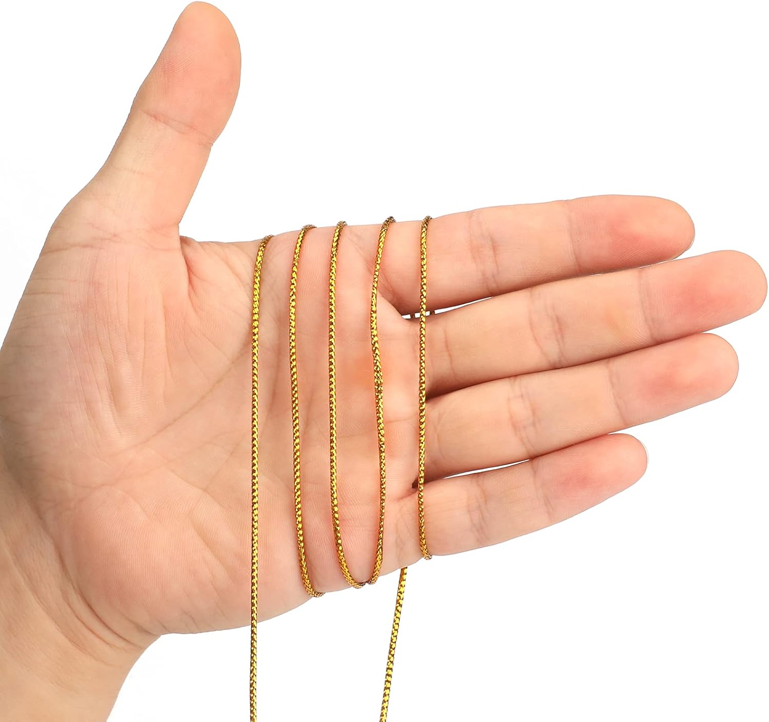 328 Feet Gold String Twine - 1.5mm Metallic Thread Gift Wrapping - 16Ply Inelastic Macrame Glitter Gold Cord for Christmas Halloween Crafting DIY Presents — image 3