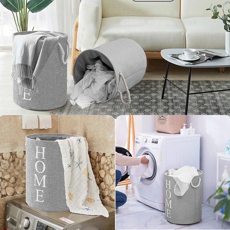 60L Large Foldable Laundry Washing Clothes Storage Hamper Basket Bin Organiser — image 4