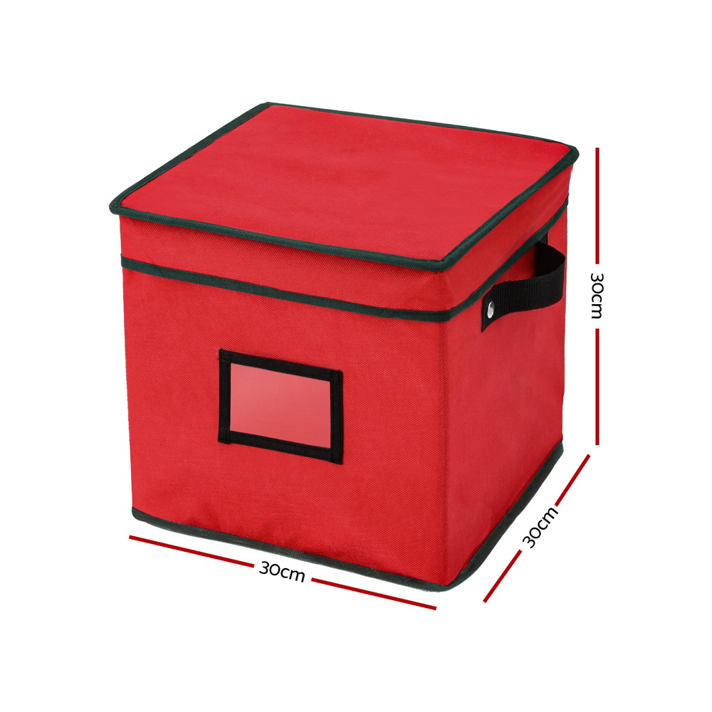 Jingle Jollys Christmas Baubles Storage Box 64 Dividers Xmas Ornaments Container โ image 2