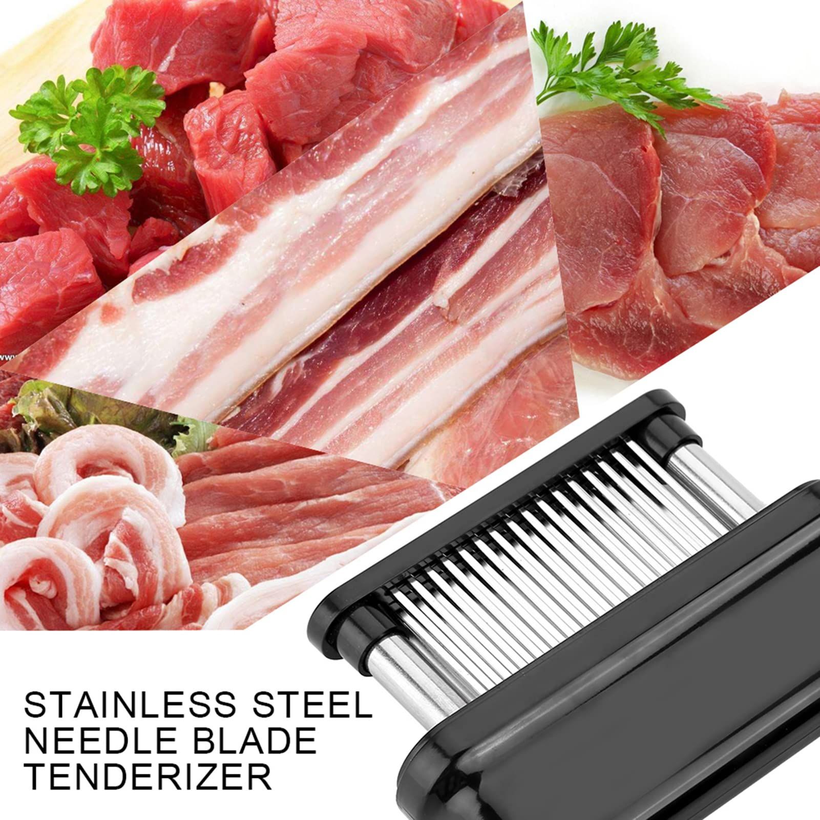 Meat Tenderizer, Stainless Steel Ultra Sharp Needle Blade Tenderizer for Tenderizing Steak, Baking Kitchen Accessories — image 3