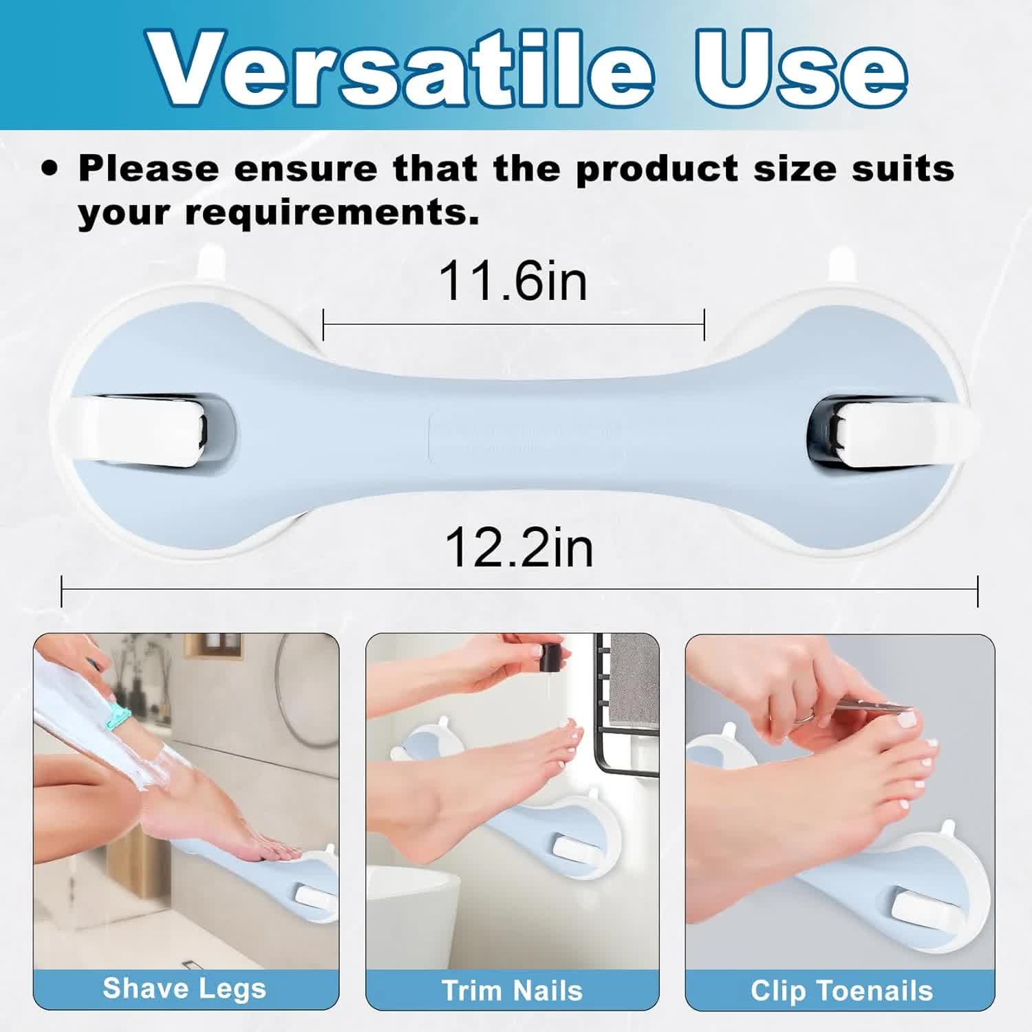 Shower Foot Rest for Wall, Shower Pedicure Foot Stool for Shaving Legs Bathroom Stool with Powerful Suction Cups Foot Stand for Inside Shower Suitable for โ image 2