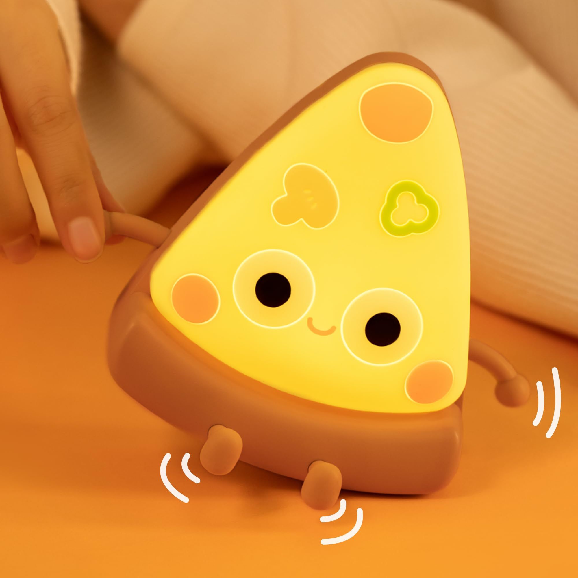 Cute Pizza Night Light, Soft Silicone Pizza LED Touch Lamp for Kid, Nursery Portable Nightlight with Dimmable Timer, Bedroom — image 4