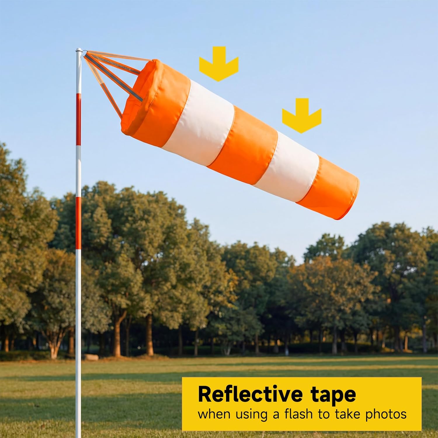 Wind Socks for Outside, 30 Inch Heavy Duty Windsock Waterproof Rip-Stop Hanging Windsocks Wind Sock Direction Indicators with Reflective Belt for Flags — image 2