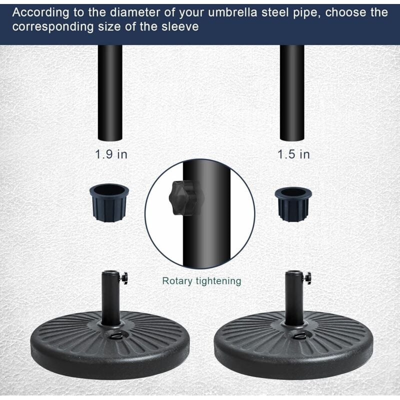 6-Piece Balcony Parasol Accessory Set Black - 4 Umbrella Hole Rings and 2 Hand Screws - Compatible with Outdoor Tables and Terraces โ image 4