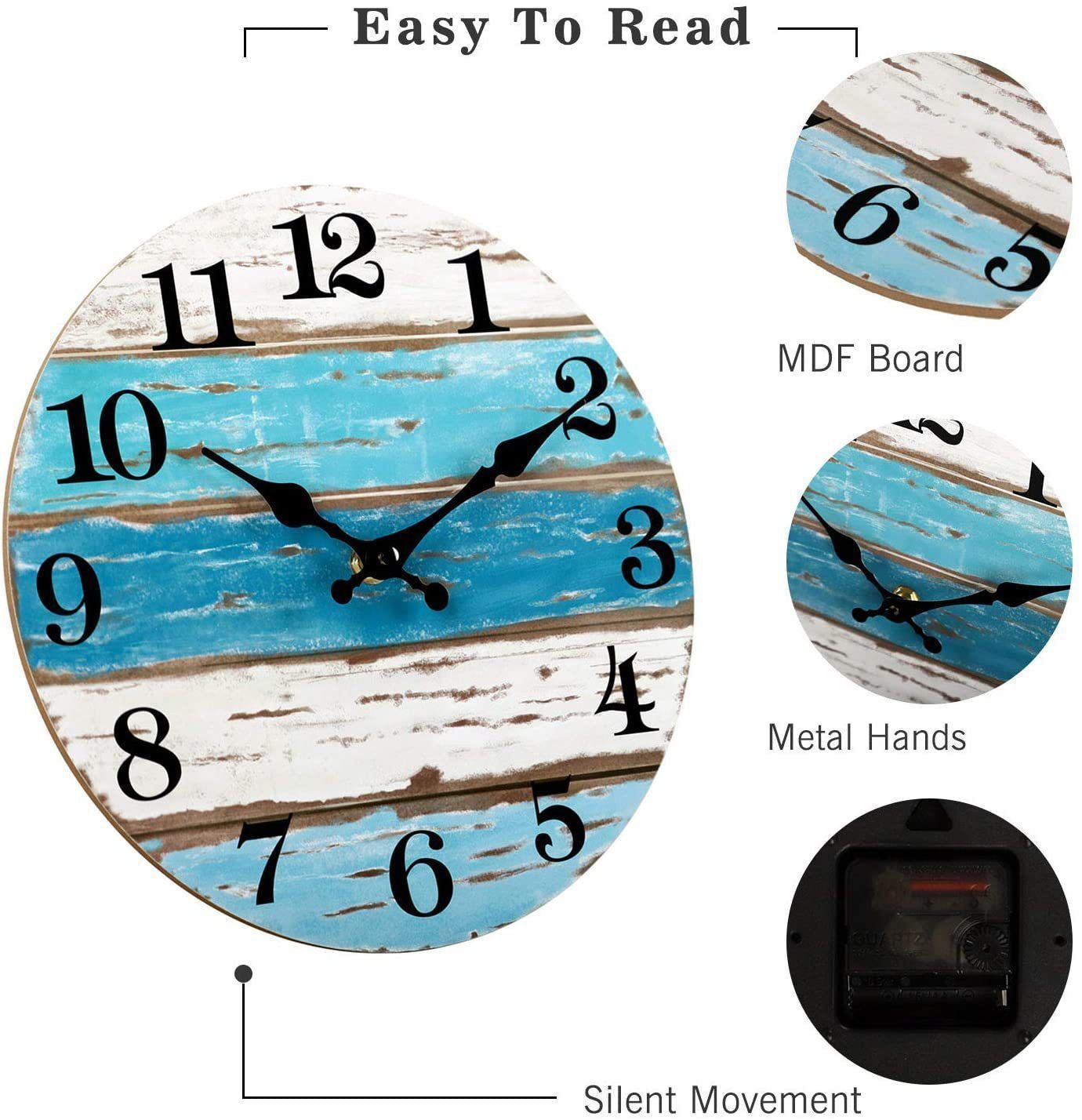 Wooden Wall Clock No.8, 10 Inch — image 5
