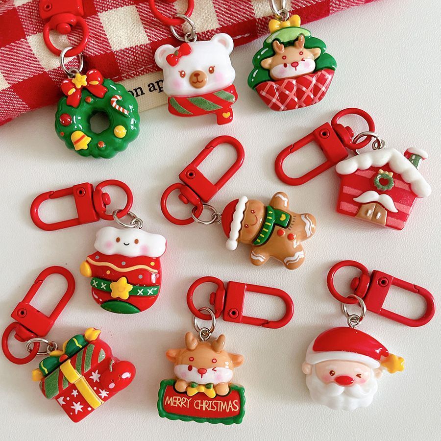 Christmas Cabin Resin Bag Charm, Adorable Backpack Pendant, Lovely Trinket for Christmas & Halloween Friendship Present — image 3