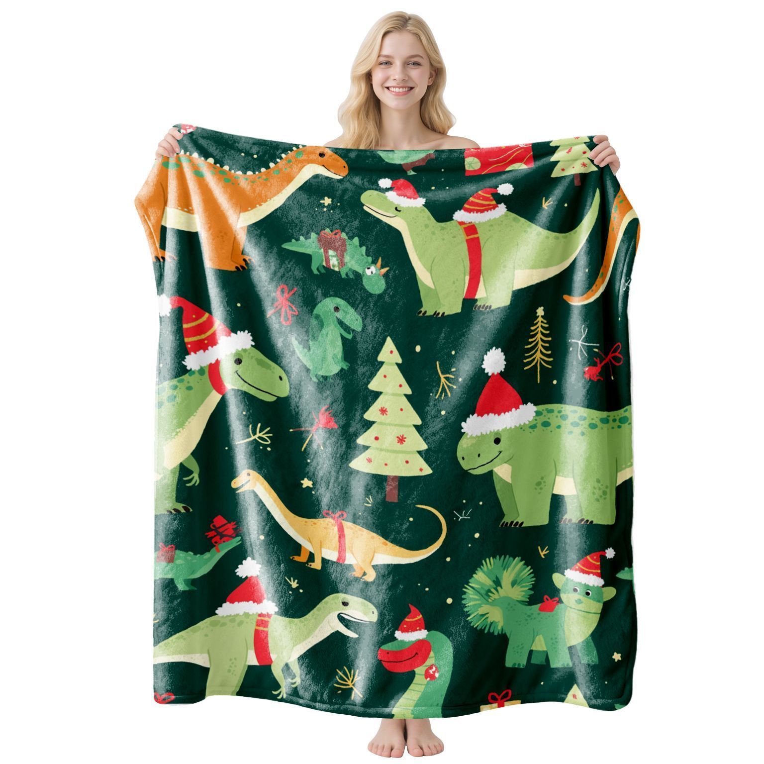 Plush‑soft Household Flannel Throw Blanket, Christmas & Halloween Air‑condition Cover, Lovely Gift For Mid‑day Snooze And Casual Indoor Unwind, Style FLR‑216