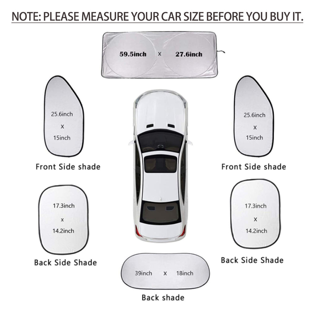 Set of 6 Auto Front Rear Windshield Side Window Sun Shade Car Visor Cover Block β image 4