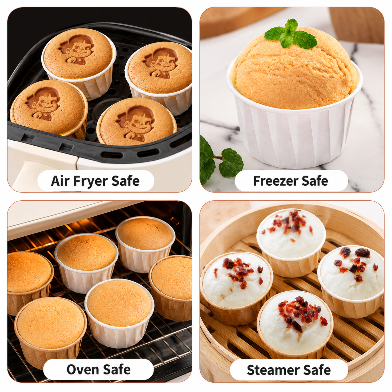 Green 50Pcs Cupcake Baking Cups 2.56in Greaseproof Paper Liners for Muffins Cupcakes Air Fryer and Dessert Baking, Disposable Fluted Baking Cups for โ image 3