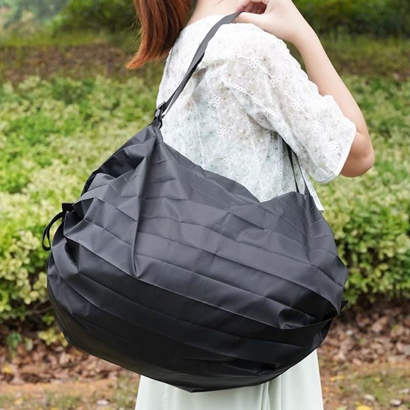 Portable Folding Canvas Shopping Cart with Wheels Convenient shopping bag