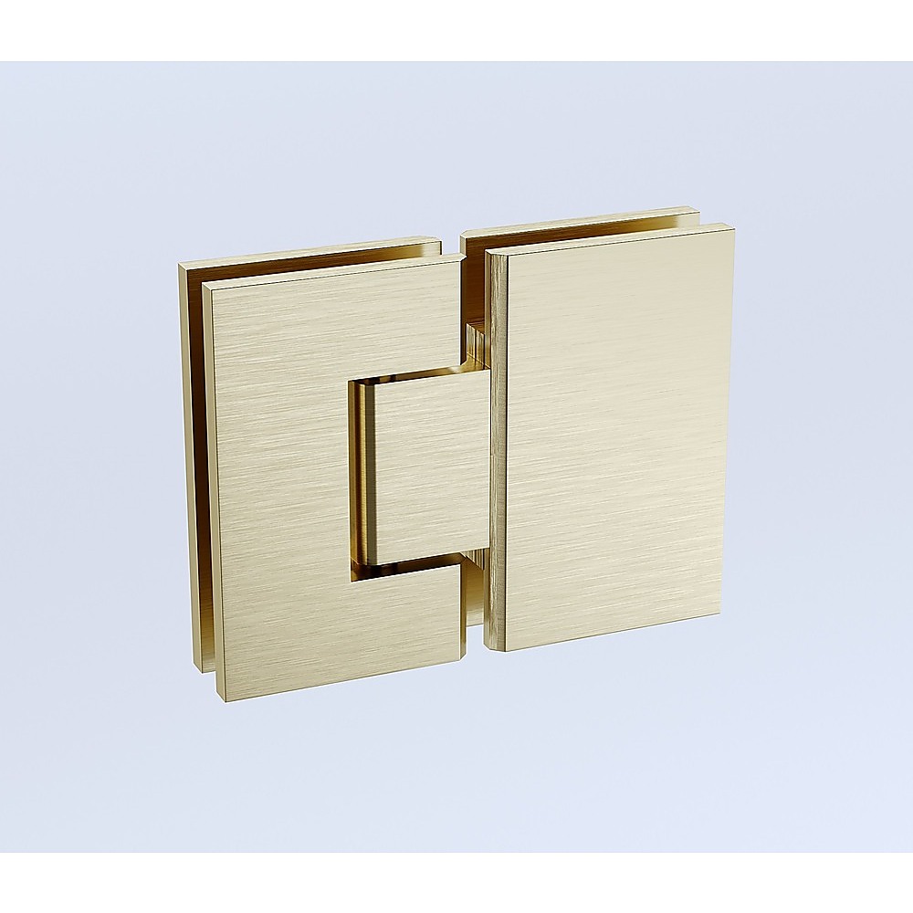 110cm Wall to Wall Frameless Shower Screen โ Gold Wall Channel, SS Hinges & Square Knob Handle โ image 6