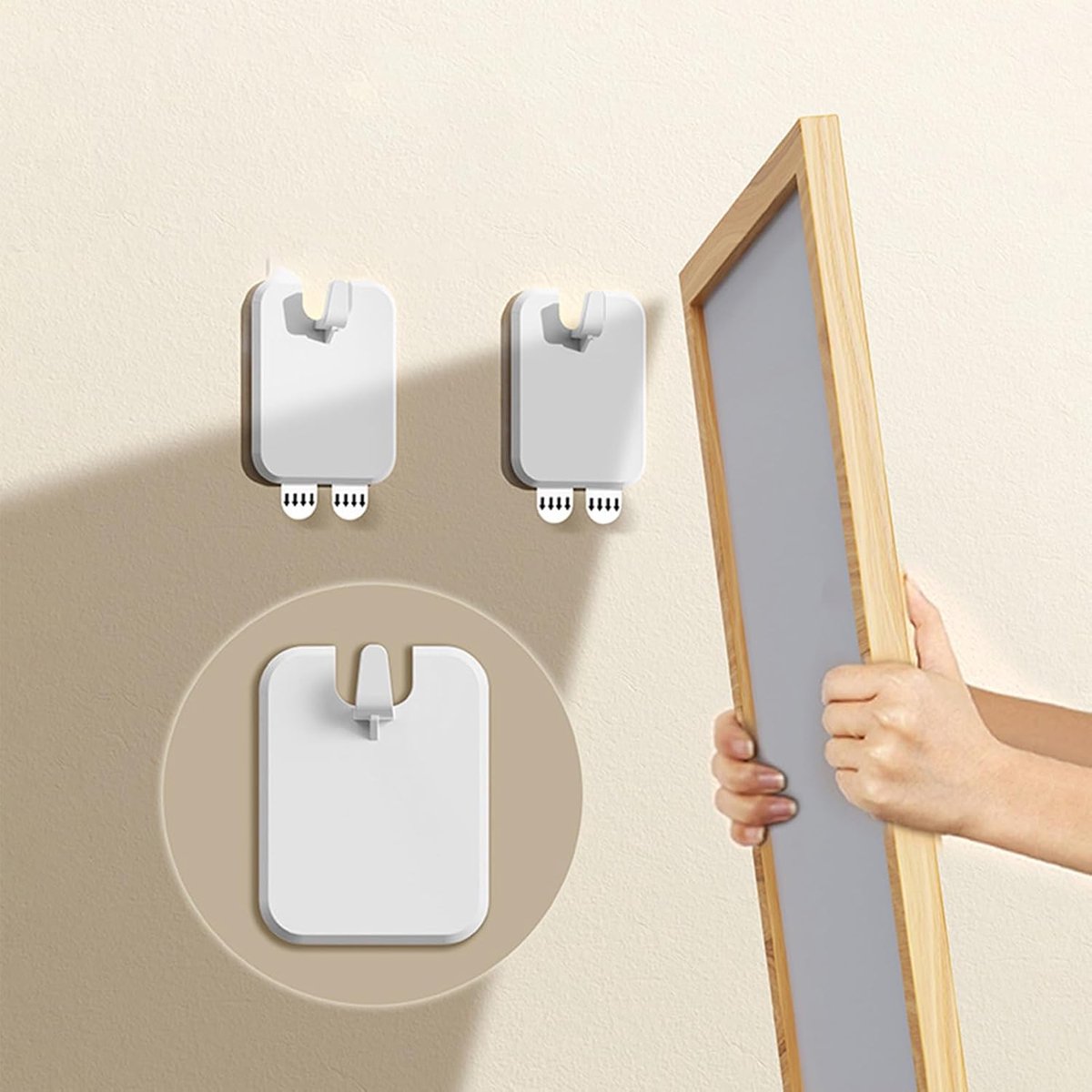 Picture Frame Hangers - 10 Pieces - Hanging Hook - ABS - Self-Adhesive Hooks - Wall Hooks - Towel Hook - Home Accessories - No Drilling Required - Suitable for โ image 3