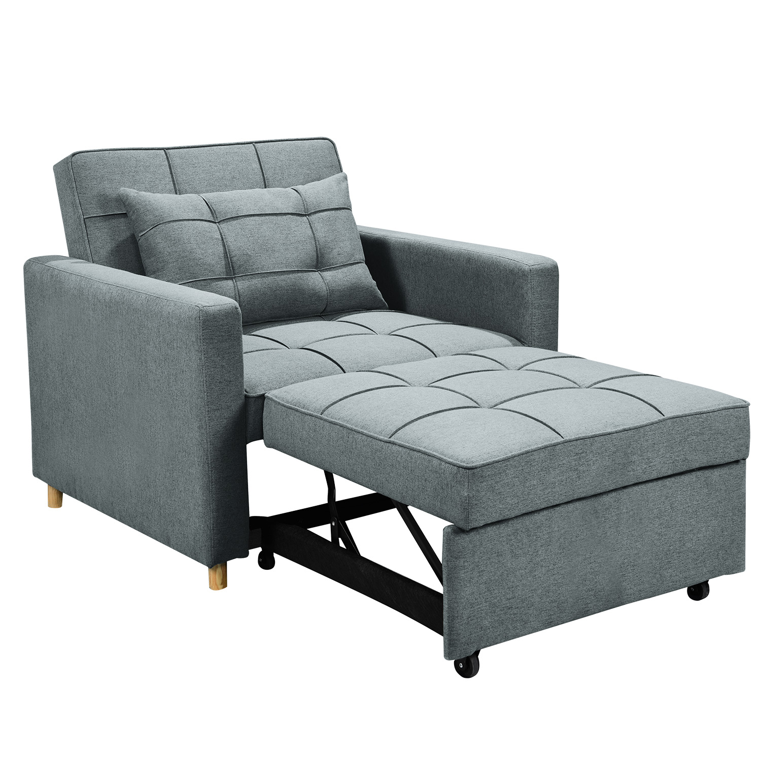 Sarantino Suri 3-in-1 Convertible Sofa Chair Bed - Airforce Blue โ image 5