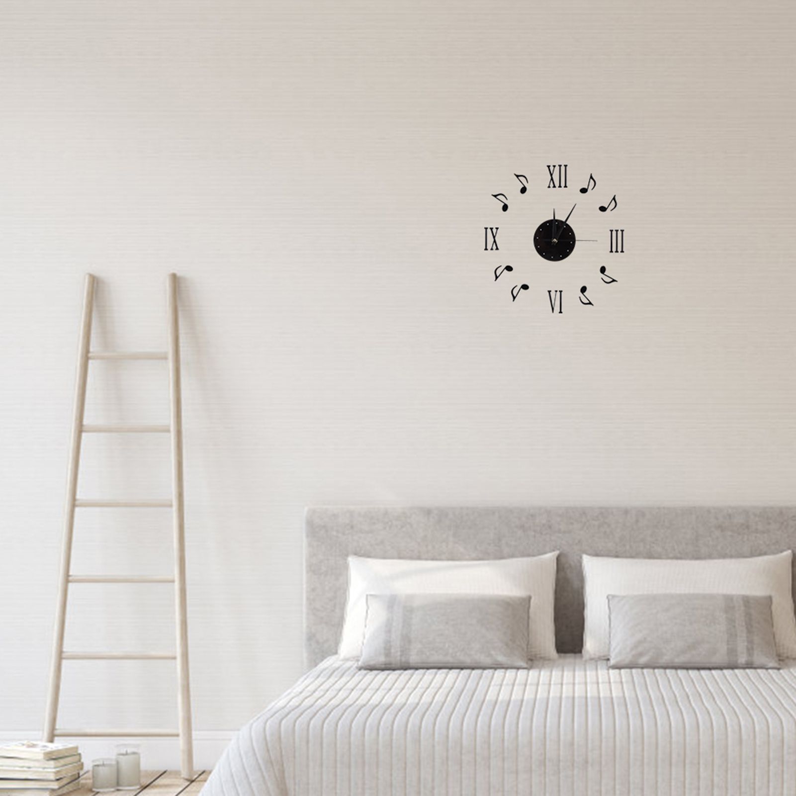 Musical Note Wall Clock with Vinyl CD Dial Plate and 3D Roman Numerals for Home Decor — image 6