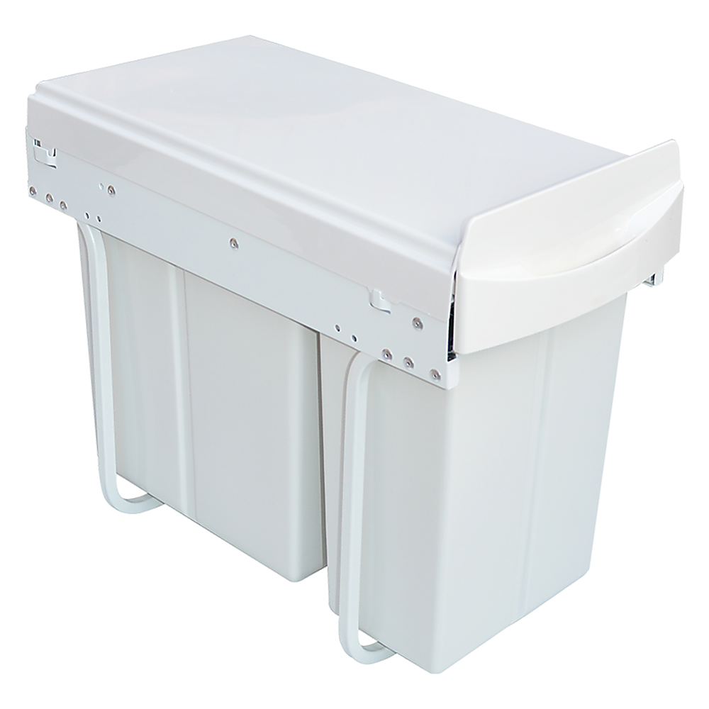 Pull Out Bin Kitchen Double Dual Slide Garbage Rubbish Waste 10L+20L โ image 4