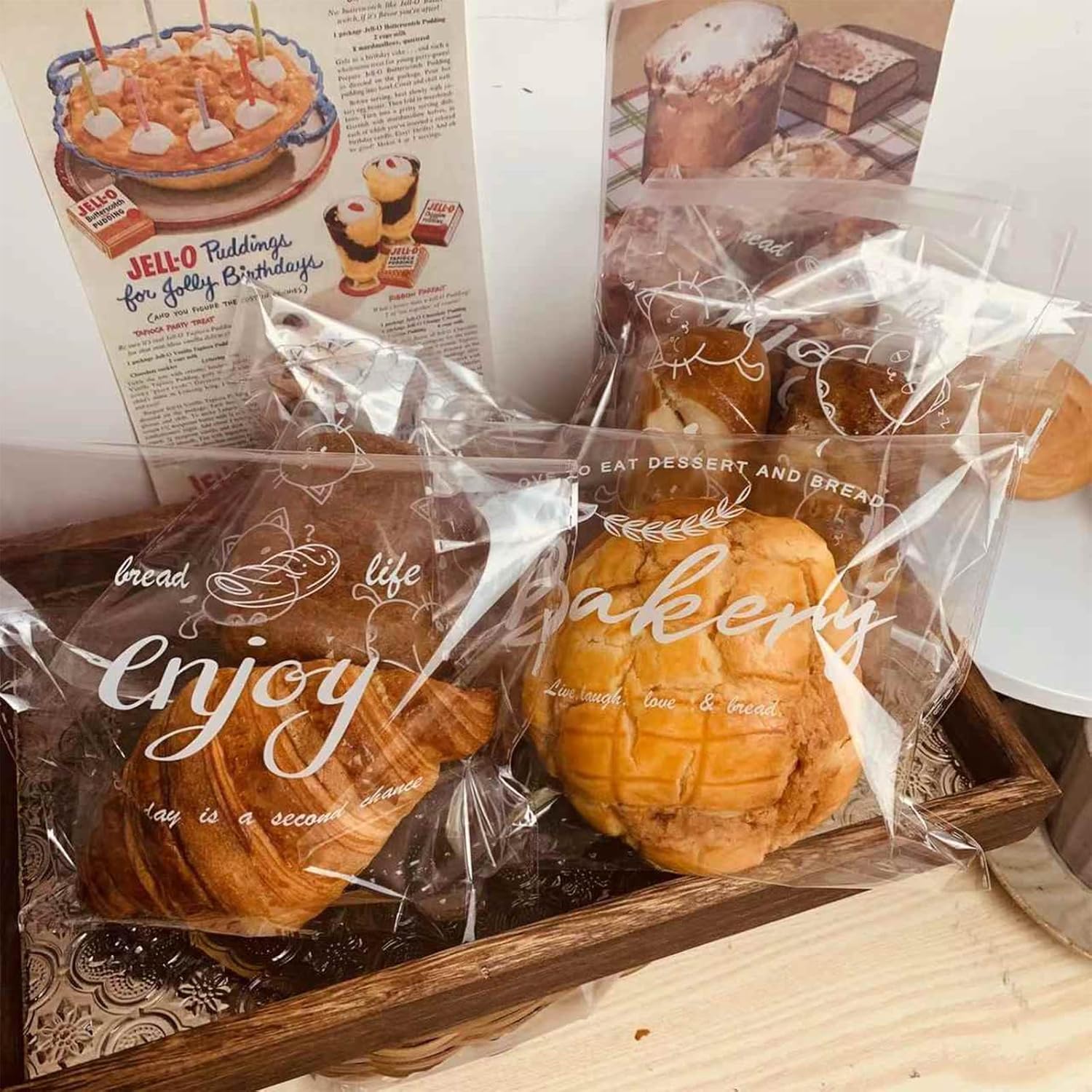 Clear Self Sealing Cellophane Bags, 5 × 7 Inch Cookie Treat Bags, 200 Pcs Resealable Cellophane Bag for Packaging Cookies, Gifts, Products, Pastry, Candy — image 5