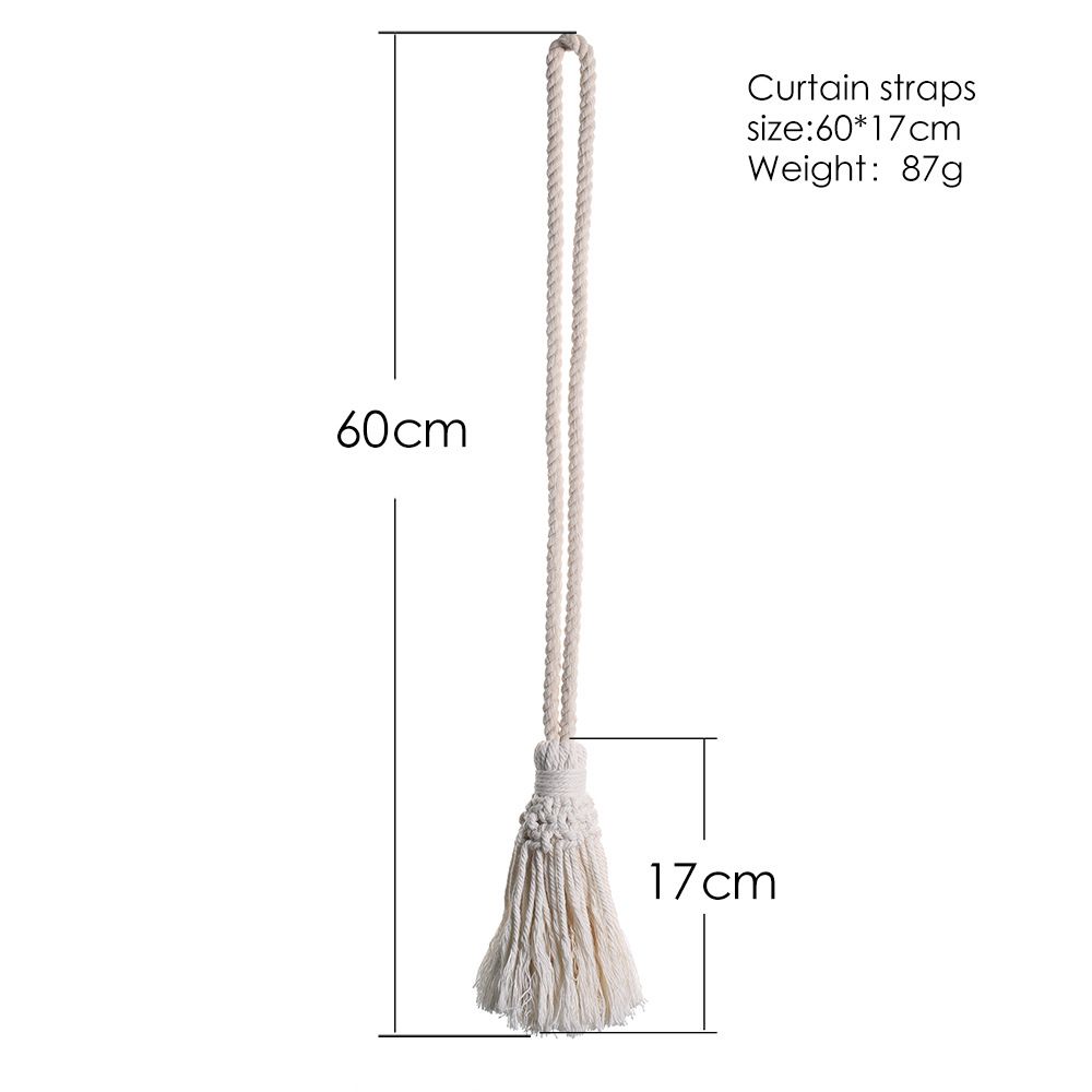 4pcs Curtain Ties, Boho Curtain Tiebacks, Cotton Rope Hand Woven Curtain Ties,Curtain Tie Backs for Home Office Living Room Bedroom Decor (white) โ image 5