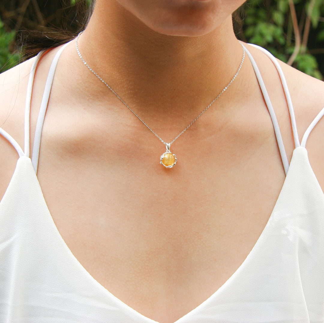 Gift Box - Aroma Necklace White Gold - Planet Jovian Gold (Golden Yellow) + Purify Oil Blend — image 3