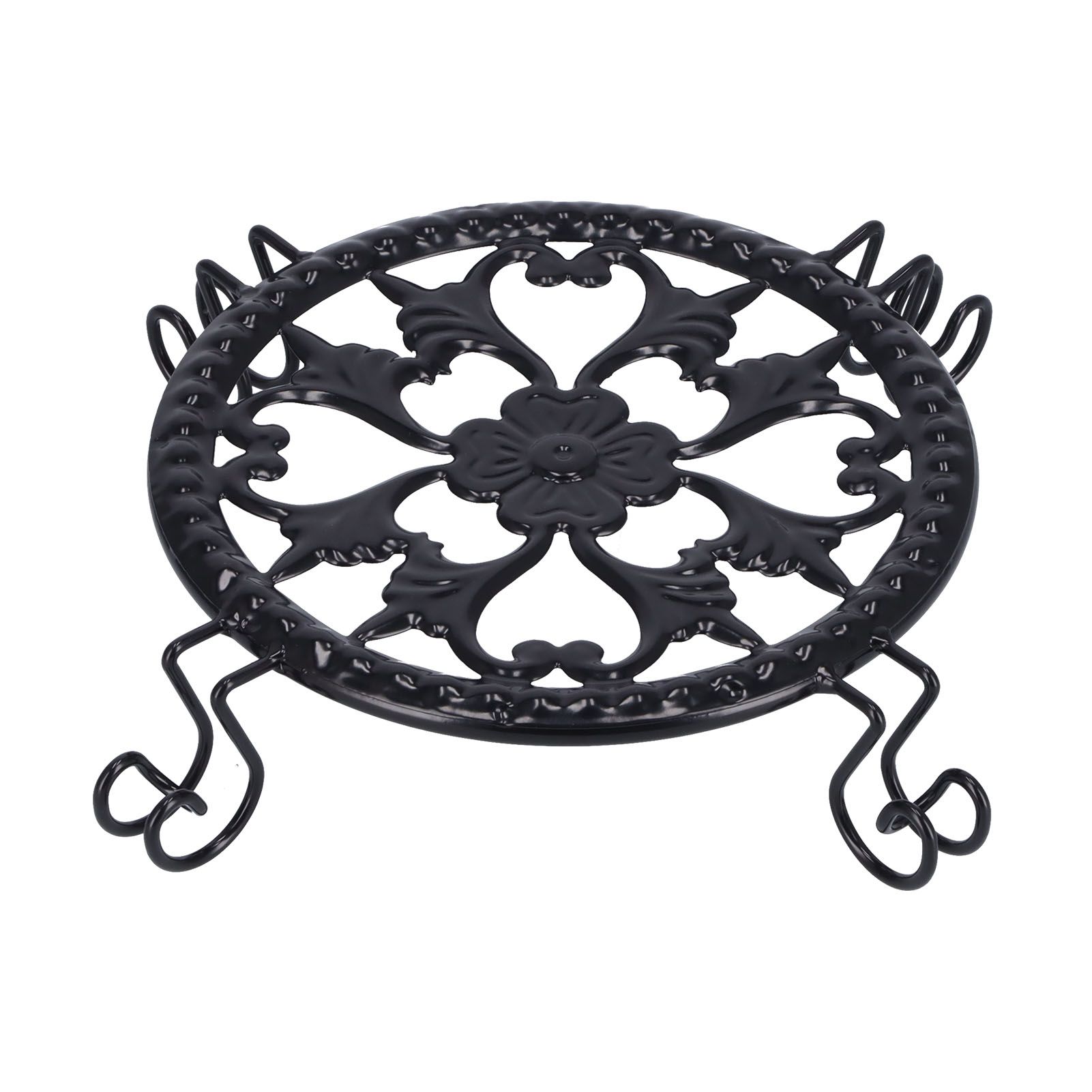 Flower Pot Stand Black Elegant Light Weight Stable Wrought Iron Plant Riser for Living Room Balcony Office โ image 5