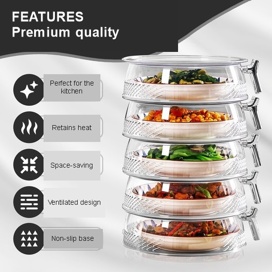 3-Piece Foldable Mesh Food Cover Set, Washable Stackable Fly Covers for Indoor and Outdoor Use, 25 cm โ image 2