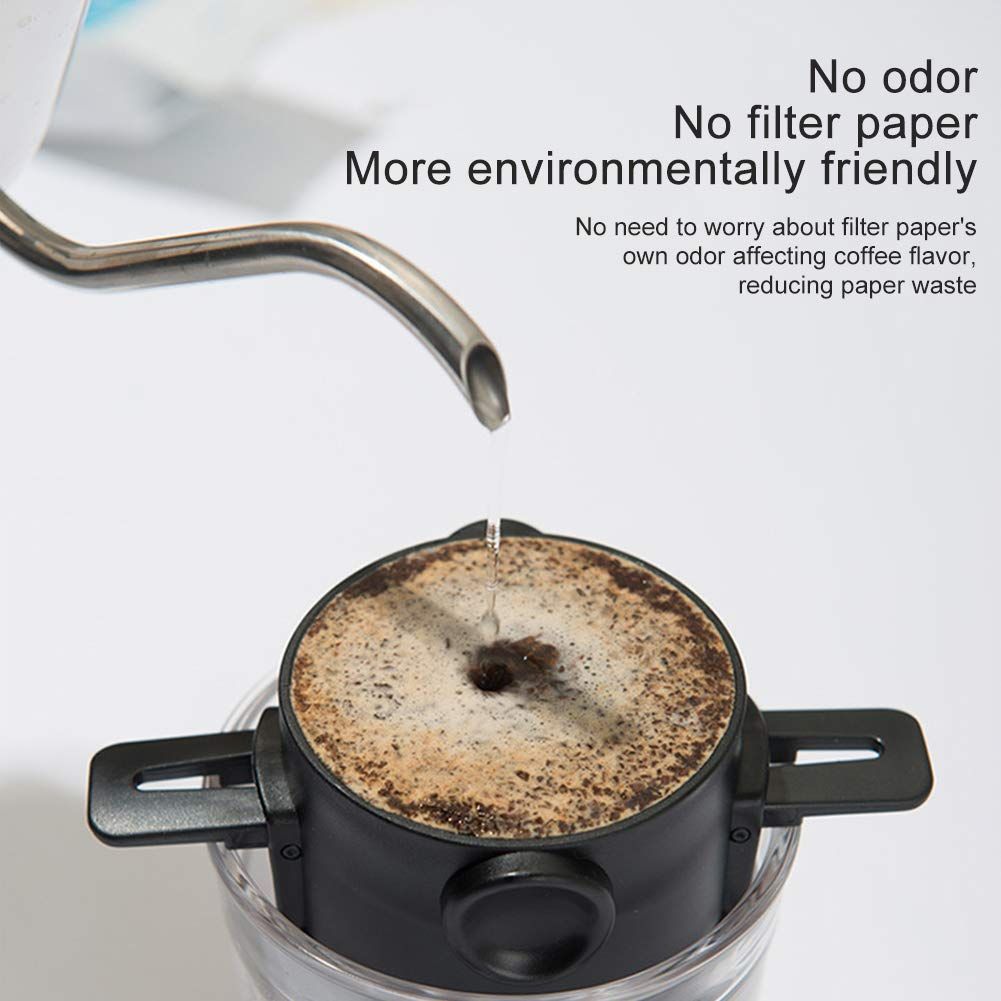 Pour Over Coffee Dripper Reusable Coffee Filter, Mini Collapsible Paperless Single Serve 1 Cup Coffee Maker Easy To Clean(black) — image 4
