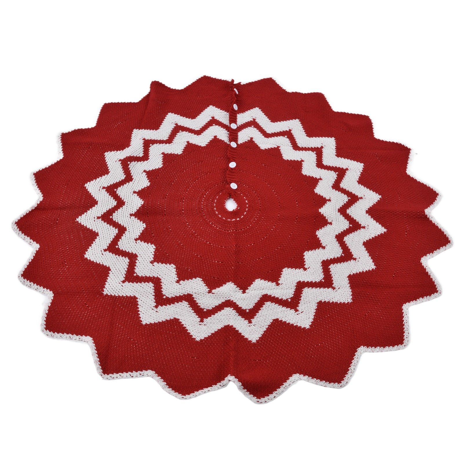 Christmas Tree Skirt Acrylic Fiber Knitting Floor Mat Cover Pad Xmas Party Home Decoration Props — image 2