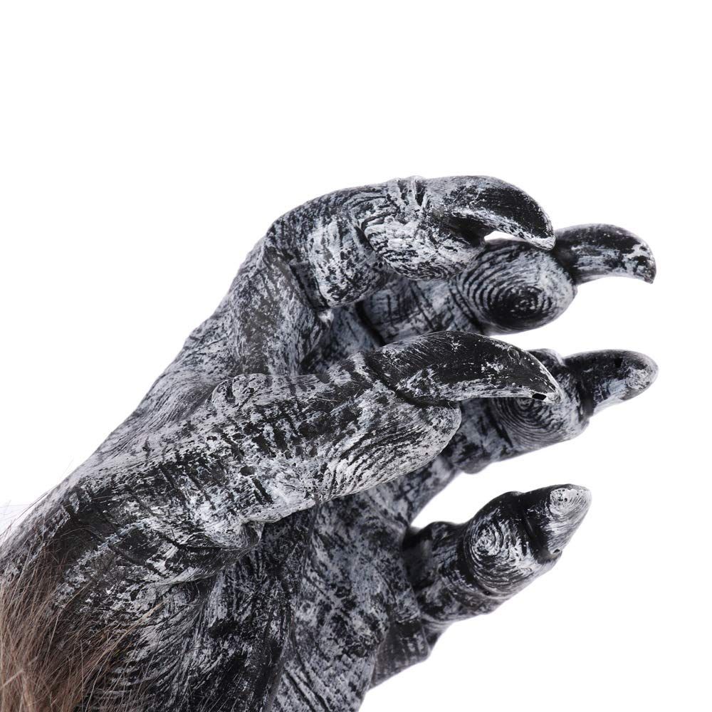Halloween Costume Animal Paw Gloves Hairy Bear Wolf Gorilla Monster Claws Role Play Themed Party Costume Gloves — image 3