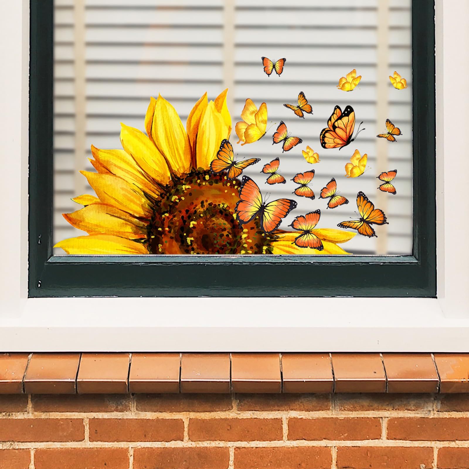 Window Clings Flower Butterfly Window Stickers DIY Gel Sunflower Window Clings Double-Sided Floral Window Decals for Glass โ image 4