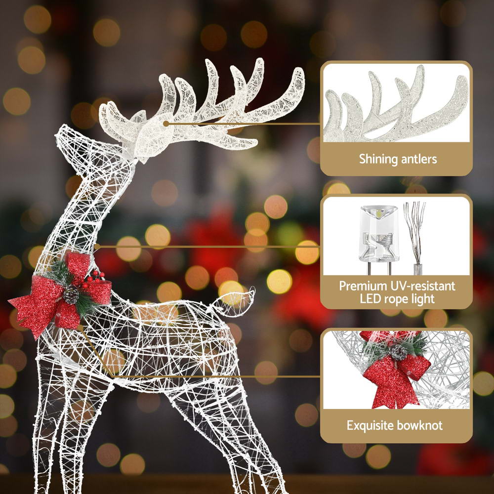 Jingle Jollys Christmas Lights 2pcs Reindeer Set Fairy Light 170 LED Decorations — image 6