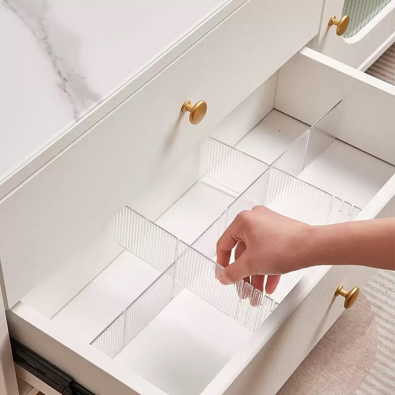 Wall-Mounted Underwear and Sock Organiser with Compartments for Wardrobes, Drawers and Space-Saving Clothing Storage, Transparent
