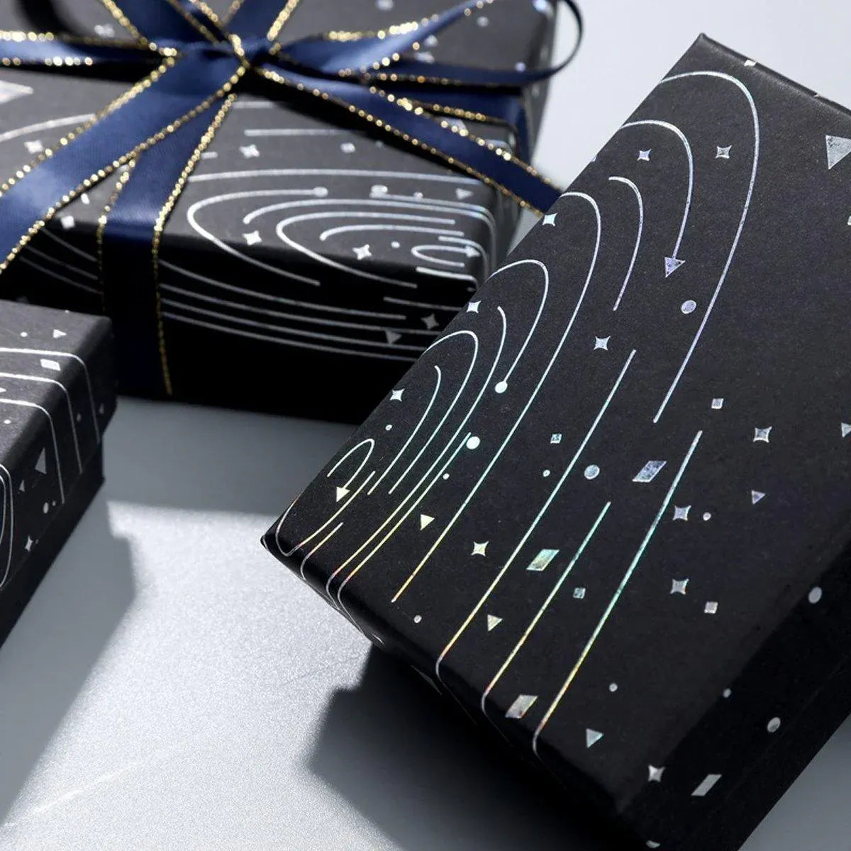 20x Holographic Silver Foil Jewelry Box for Earrings Bracelets Rings Packing Box - 7*7*3cm(Box) — image 6