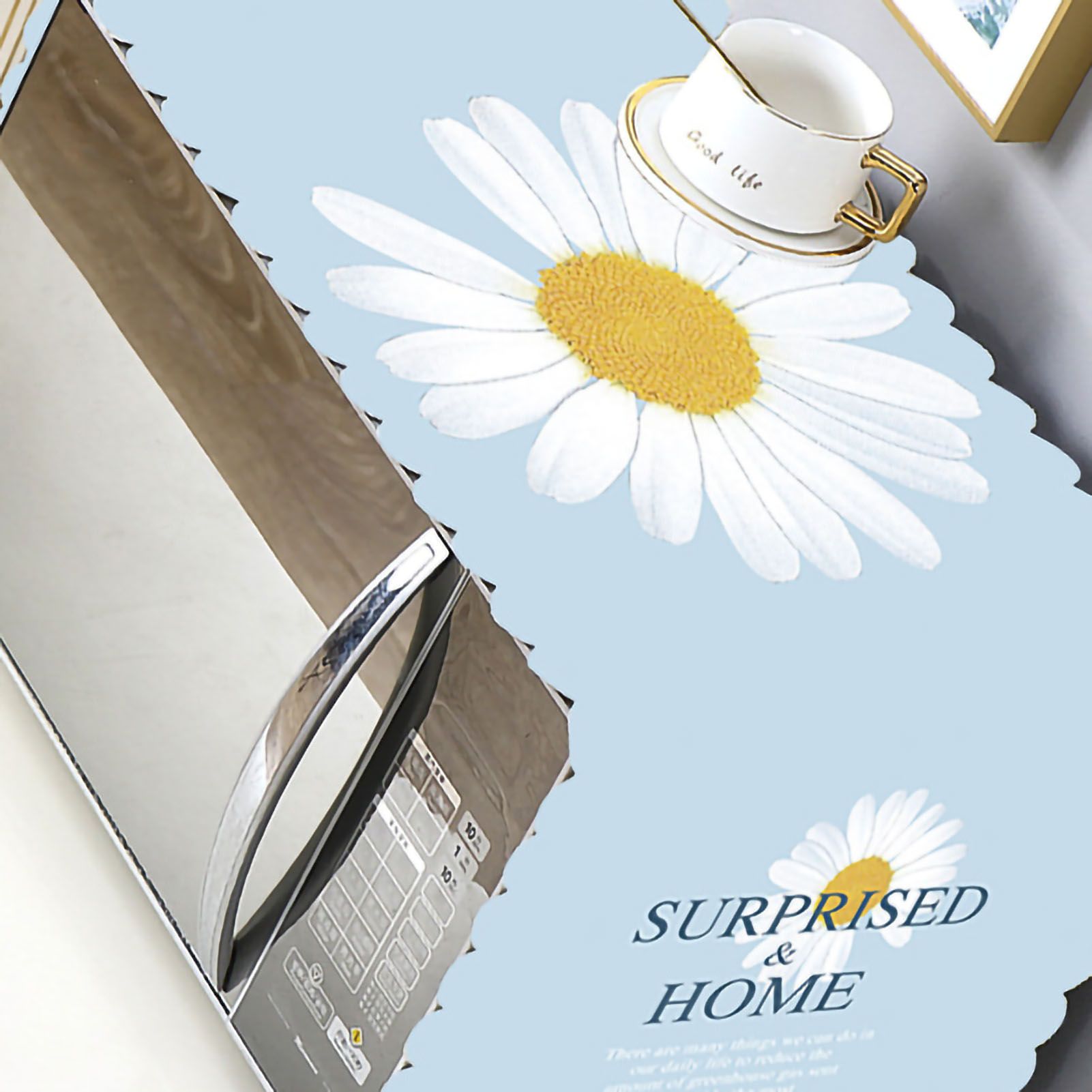 Microwave Cover Cloth Oven Cute Dust Proof Shiled Universal Oil Proof Nordic Style Simple Parts Daisy 35x100cm โ image 4