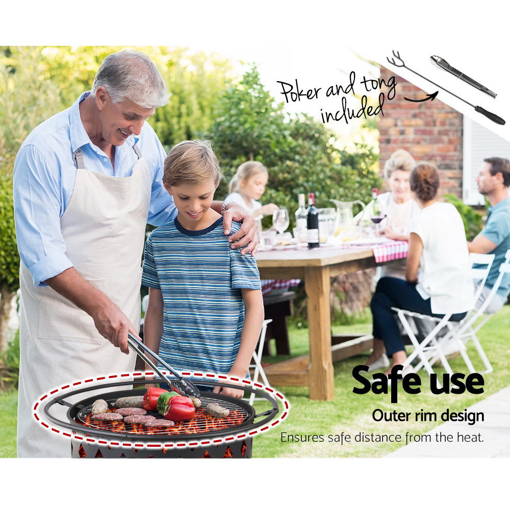 Grillz Fire Pit BBQ Grill 82cm โ image 5