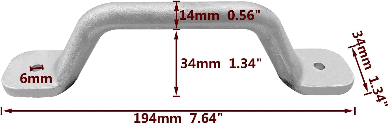 2PCS Boat Cleat Grab Rail Handles Aluminum Fishing Rowboat Duck Jon Row Transom — image 2