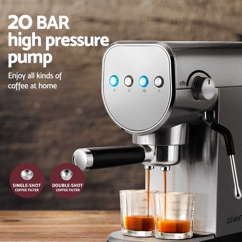 Devanti 20 Bar Coffee Machine Espresso Cafe Maker โ image 4