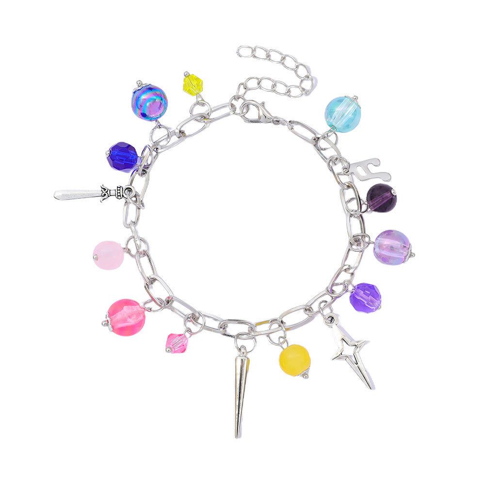 Veile Studios Cartoon Anime: Demon Slayer Girl Group Bracelet Fashion Diy Beaded Alloy Drip Oil Jewelry โ image 4
