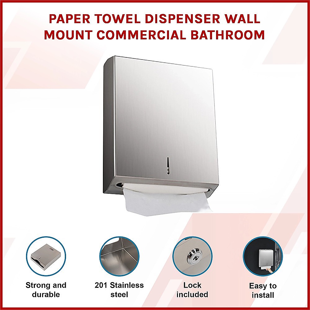 Paper Towel Dispenser Wall Mount Commercial Bathroom โ image 3