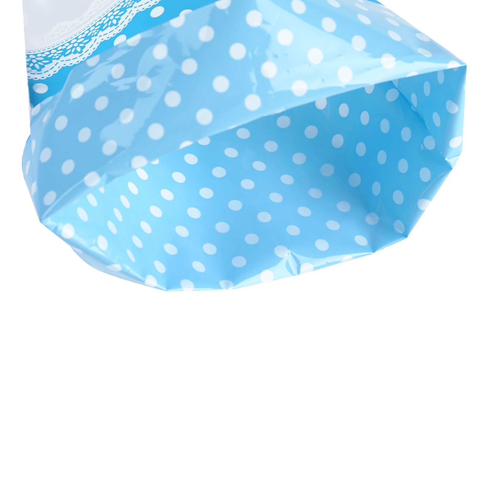50 Clear Cone Shaped Treat Popcorn Bags Treat Bags Cellophane Candy Bags with Twist Tie BLue — image 6