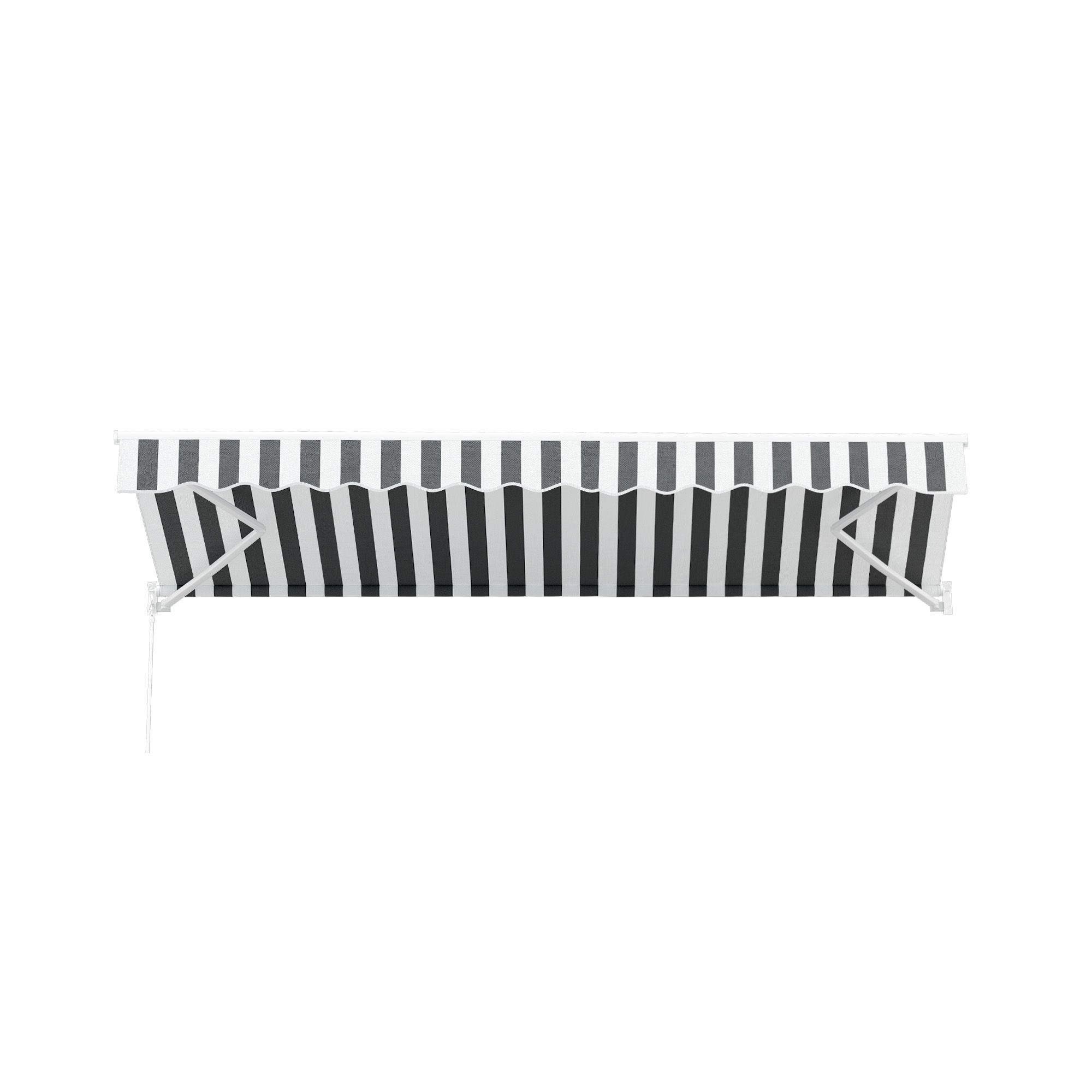 Instahut Retractable Folding Arm Awning Manual Sunshade 4.5Mx3M Grey White โ image 3