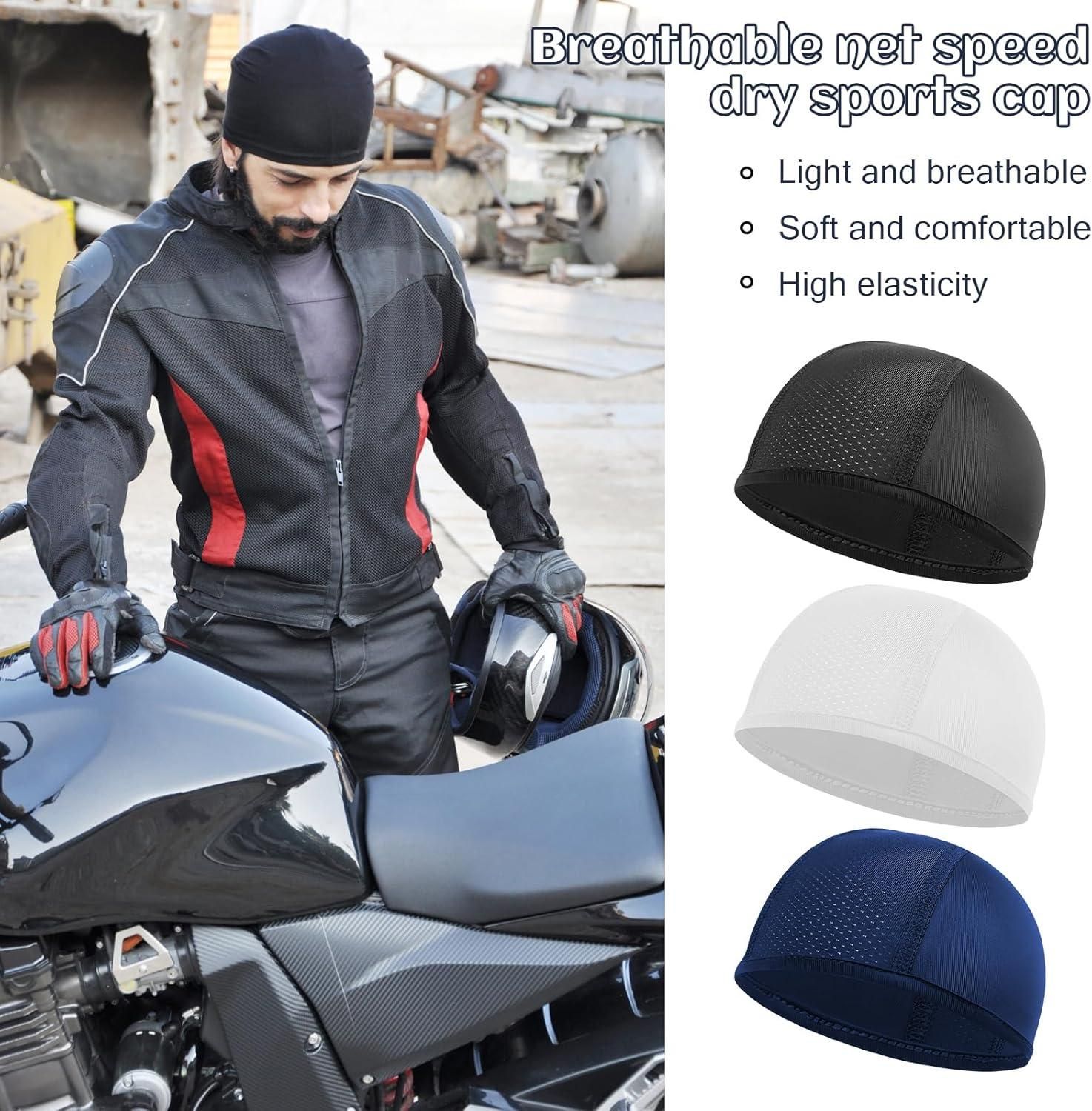 3-Piece Summer Breathable Cycling Head Cover - Sports Sweat-Absorbing Hat for Motorcycle (Inner Liner) — image 5