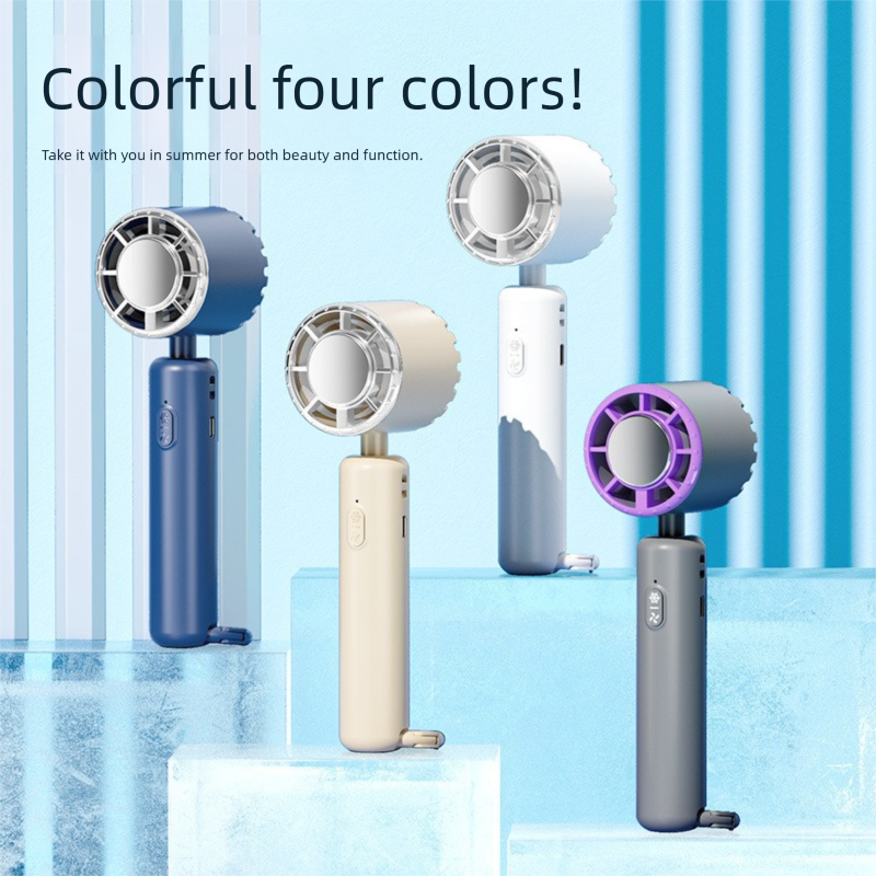White Portable Ice Cooling Handheld Fan USB Rechargeable 2000mAh Silent Battery Fan for Office and Outdoor Use Personal Cooling Solution for Local โ image 2