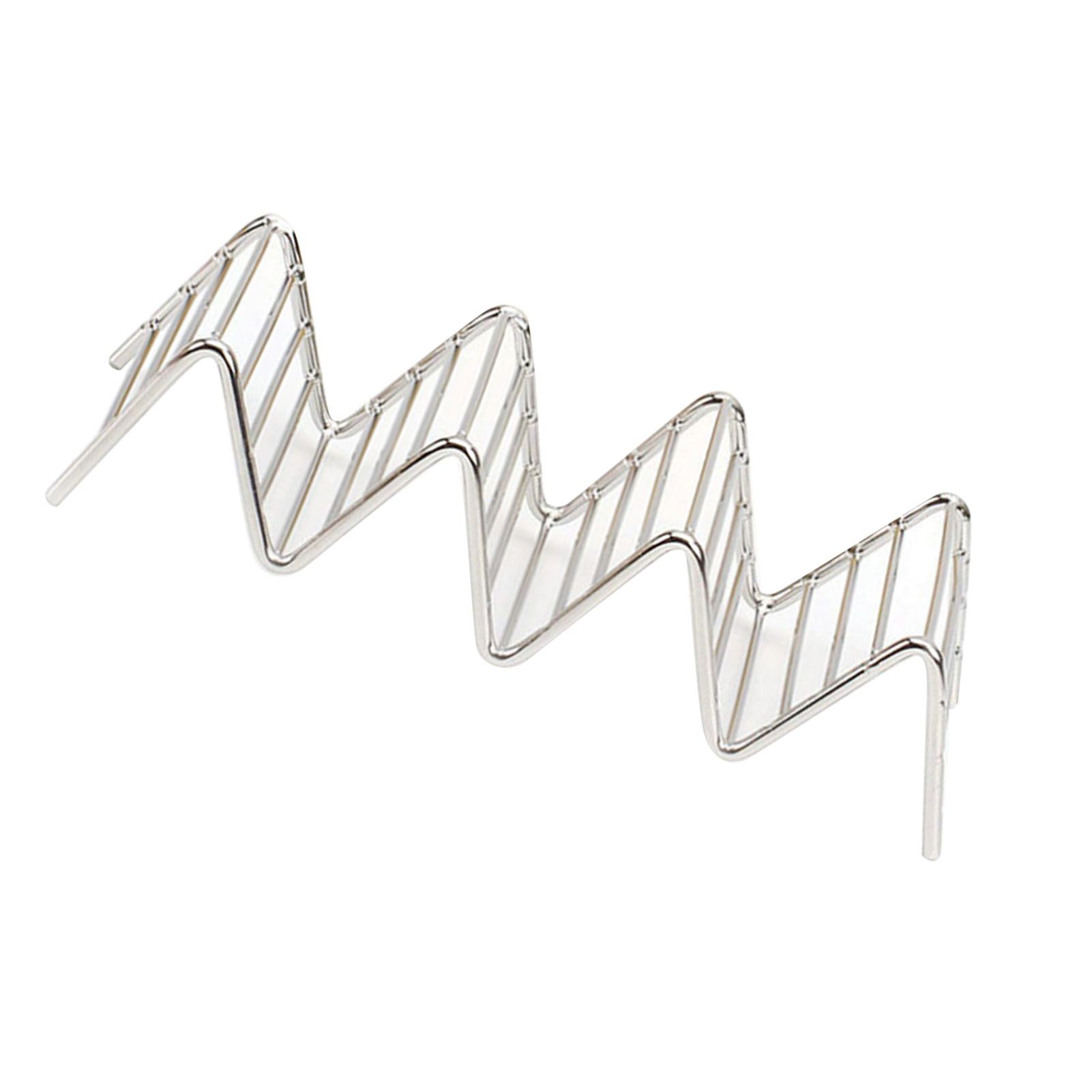 Stainless Steel V Shaped Taco Holder Corn Roll Spring Roll Taco Stand Home Pancake Food Rack 3‑4 Grids 6.3x18.5x4.5cm/2.5x7.3x1.8in — image 4