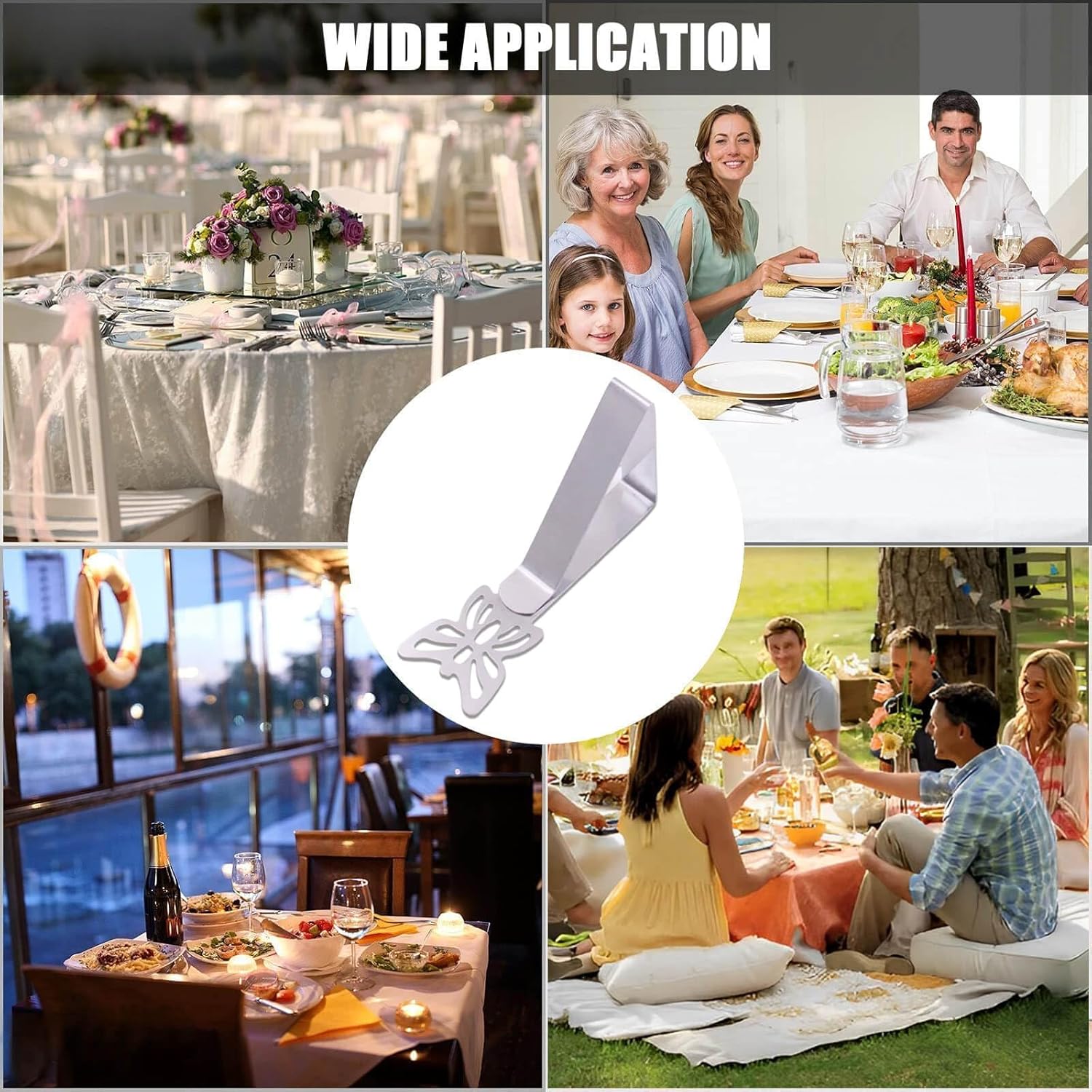 10-pack Tablecloth Clips for Thick Outdoor Tables, Butterfly Tablecloth Clip for Indoor Picnic Tables, Heavy Duty Stainless Steel Clip for Party W — image 5